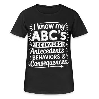 Comportement ABC : antécédents et conséquences - T-shirt respirant Femme - noir - Devant - AI Model Female 172 light (172cm)
