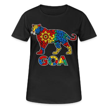 Goa Psytrance Festival Tiger Mandala - Frauen T-Shirt atmungsaktiv - Schwarz - Vorne - AI Model Female 172 light (172cm)