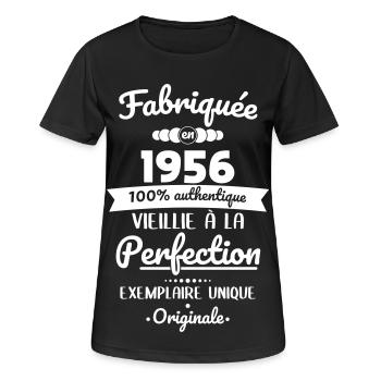 Made in 1956 – Aged to perfection - Women's Breathable T-Shirt - black - Front - AI Model Female 172 light (172cm)