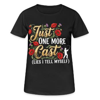 Encore un lancer de mensonges, je me dis en pêchant - T-shirt respirant Femme - noir - Devant - AI Model Female 172 light (172cm)
