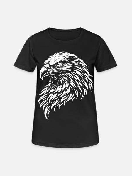 Eagle Tribal Eagle Head – Mystical Wild Animal Motif - Women's Breathable T-Shirt - black