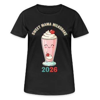 Sweet Mama Milkshake 2026 Schwangerschaft - Frauen T-Shirt atmungsaktiv - Schwarz - Vorne - AI Model Female 172 light (172cm)