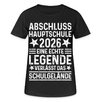 Fin d’études secondaires 2026 Terrain de l’école Legend - T-shirt respirant Femme - noir - Devant - AI Model Female 172 light (172cm)