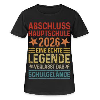 Secondary school leaving certificate 2026 - Women's Breathable T-Shirt - black - Front - AI Model Female 172 light (172cm)