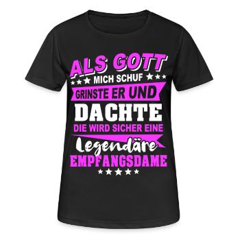 Receptionist Sayings - Women's Breathable T-Shirt - black - Front - AI Model Female 172 light (172cm)