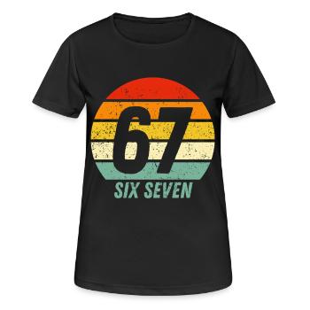 67 Six Sept - T-shirt respirant Femme - noir - Devant - AI Model Female 172 light (172cm)