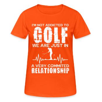 Relation golfeuse : passion engagée - T-shirt respirant Femme - orange néon - Devant - AI Model Female 172 dark (172cm)