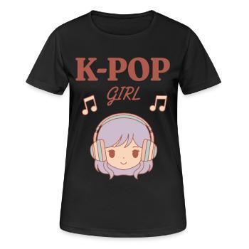 K-Pop Girl Korean Music Cute Kpop Fans Korea - Women's Breathable T-Shirt - black - Front - AI Model Female 172 light (172cm)