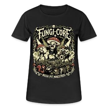 Fungi Core Mosh Pit Maestros Pilz Metal - Frauen T-Shirt atmungsaktiv - Schwarz - Vorne - AI Model Female 172 light (172cm)