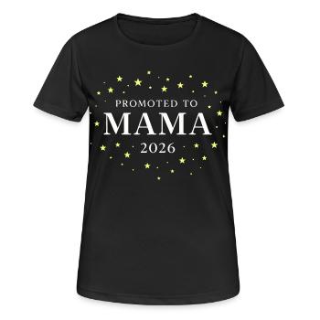 Maman 2026 stars - T-shirt respirant Femme - noir - Devant - AI Model Female 172 light (172cm)