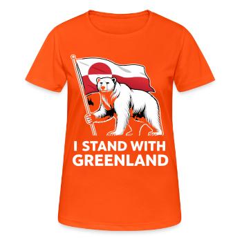 Greenland Polar Bear Flag - Women's Breathable T-Shirt - neon orange - Front - AI Model Female 172 dark (172cm)