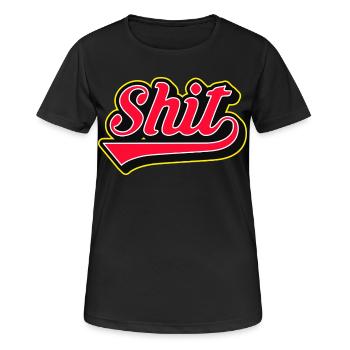 Shit Word Script Logo - Frauen T-Shirt atmungsaktiv - Schwarz - Vorne - AI Model Female 172 light (172cm)