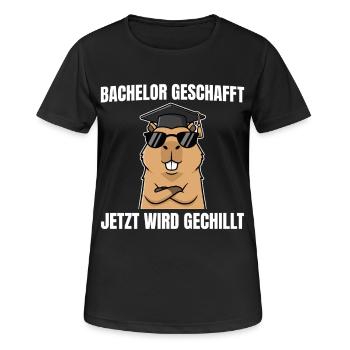 Licence complétée - Examen de licence de Capybara - T-shirt respirant Femme - noir - Devant - AI Model Female 172 light (172cm)