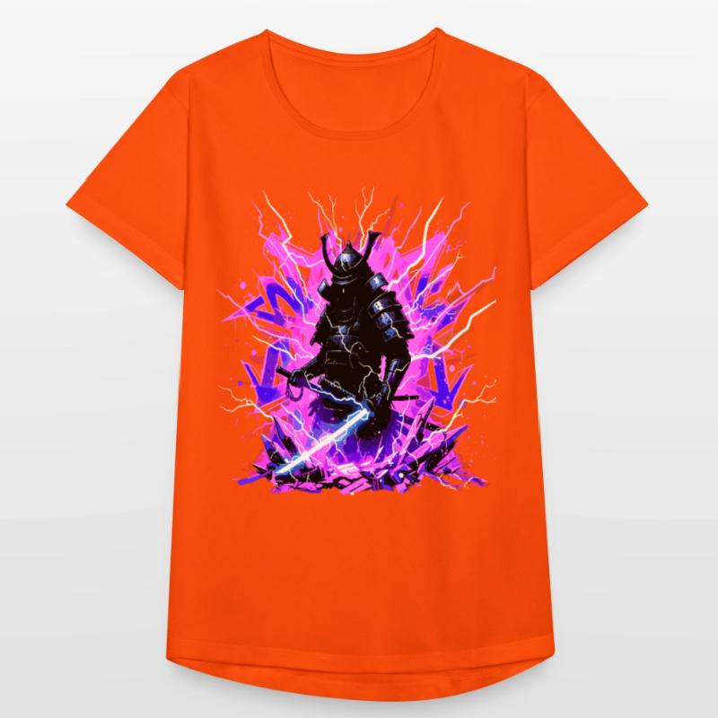 Cyber Samurai – Synthwave Katana Geist Frauen T-Shirt atmungsaktiv