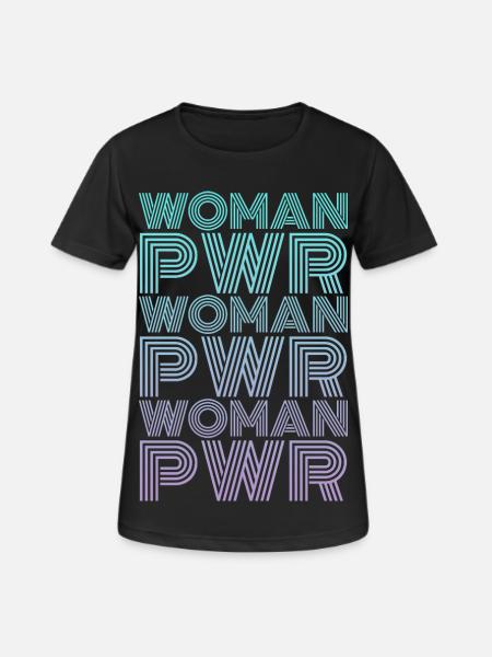 Woman Power Frauenrechte - Andningsaktiv T-shirt dam - svart