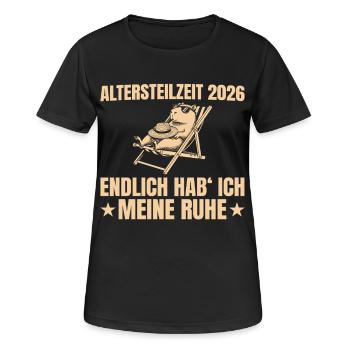 Retraite partielle 2026 Enfin j’ai la paix - T-shirt respirant Femme - noir - Devant - AI Model Female 172 light (172cm)