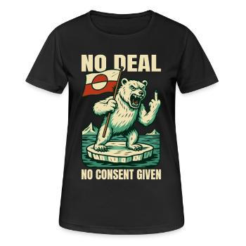 Pas d’accord, pas de consentement, chemise du Groenland - T-shirt respirant Femme - noir - Devant - AI Model Female 172 light (172cm)