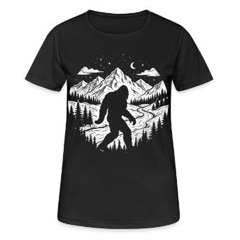 Bigfoot Forest Night Sasquatch - Women's Breathable T-Shirt - black - Front - AI Model Female 172 light (172cm)