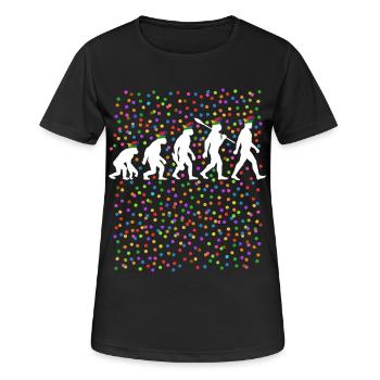 Homo Karnevalis | Evolution der Narren, Fastnacht - Frauen T-Shirt atmungsaktiv - Schwarz - Vorne - AI Model Female 172 light (172cm)