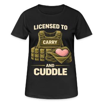 Soldat autorisée à porter et à câliner - T-shirt respirant Femme - noir - Devant - AI Model Female 172 light (172cm)