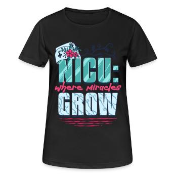 NICU Nurse Where Miracles Grow - Women's Breathable T-Shirt - black - Front - AI Model Female 172 light (172cm)