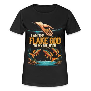Toothcarp Killfish I Am The Flake God - Women's Breathable T-Shirt - black - Front - AI Model Female 172 light (172cm)