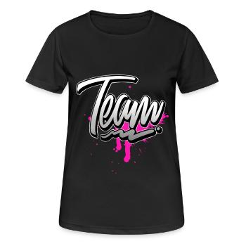 Team Rosa - T-shirt respirant Femme - noir - Devant - AI Model Female 172 light (172cm)