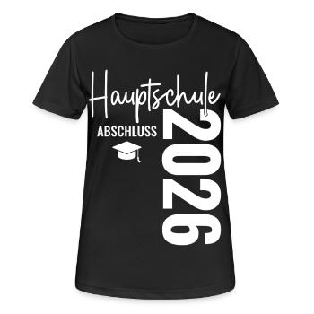 Certificat de la Hauptschule - Hauptschulabschluss 2026 - T-shirt respirant Femme - noir - Devant - AI Model Female 172 light (172cm)