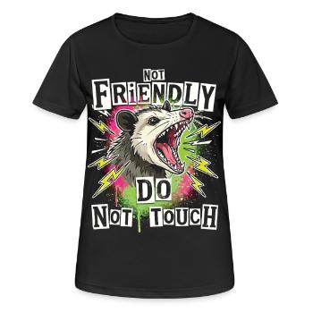 Opossum Pas Amical Mème Ironique Drôle - T-shirt respirant Femme - noir - Devant - AI Model Female 172 light (172cm)