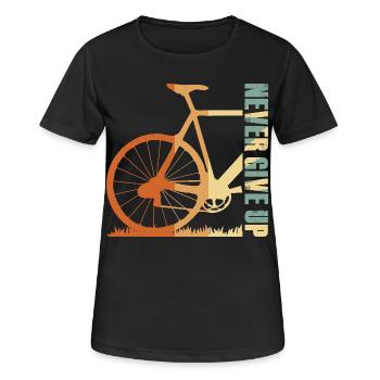 Conception de la silhouette du vélo en pente - T-shirt respirant Femme - noir - Devant - AI Model Female 172 light (172cm)