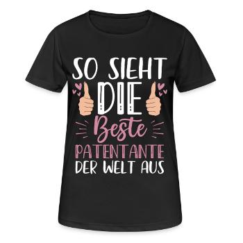 So Sieht Die Beste Patentante Der Welt Aus - Frauen T-Shirt atmungsaktiv - Schwarz - Vorne - AI Model Female 172 light (172cm)