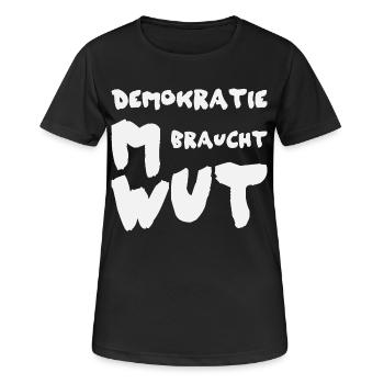 Demokratische Wut Shirt - Frauen T-Shirt atmungsaktiv - Schwarz - Vorne - AI Model Female 172 light (172cm)