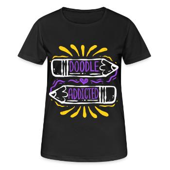 Dessin de Gribouillis - T-shirt respirant Femme - noir - Devant - AI Model Female 172 light (172cm)