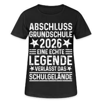 Fin d’études 2026 École primaire Terrain de l’école Legend - T-shirt respirant Femme - noir - Devant - AI Model Female 172 light (172cm)