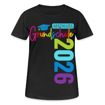 Grundschule Abschluss 2026 - Frauen T-Shirt atmungsaktiv - Schwarz - Vorne - AI Model Female 172 light (172cm)