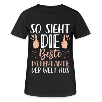 So Sieht Die Beste Patentante Der Welt Aus - Frauen T-Shirt atmungsaktiv - Schwarz - Vorne - AI Model Female 172 light (172cm)