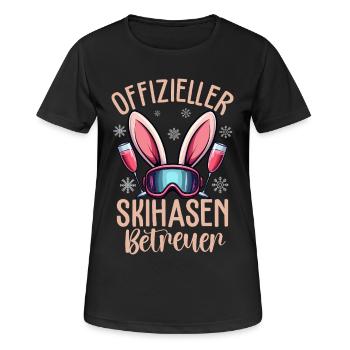Offizieller Skihasen Betreuer - Frauen T-Shirt atmungsaktiv - Schwarz - Vorne - AI Model Female 172 light (172cm)
