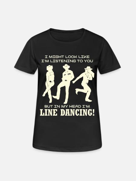 Line Dancing Silhouette Humor - Women's Breathable T-Shirt - black