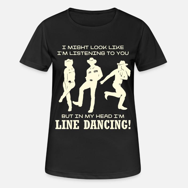 Line Dancing Silhouette Humor - Women's Breathable T-Shirt - black