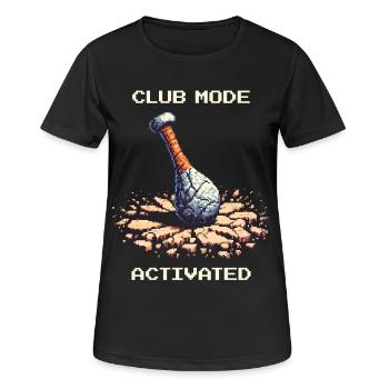 Keulenmodus aktiviert | Steinzeit Höhlenmensch - Frauen T-Shirt atmungsaktiv - Schwarz - Vorne - AI Model Female 172 light (172cm)