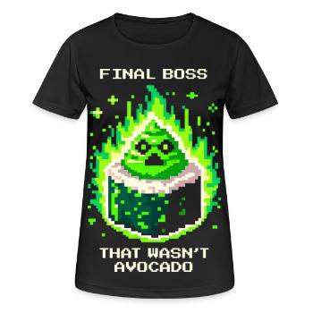 Endboss war kein Avocado | Wasabi Sushi - T-shirt respirant Femme - noir - Devant - AI Model Female 172 light (172cm)