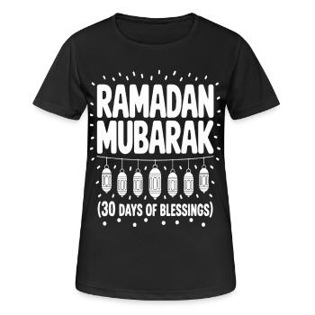 Mois du Ramadan : Heureux Garçons de Mubarak Enfants Jeunesse Islam - T-shirt respirant Femme - noir - Devant - AI Model Female 172 light (172cm)