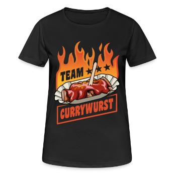 Équipe Currywurst | Flammes de la restauration rapide | Culte - T-shirt respirant Femme - noir - Devant - AI Model Female 172 light (172cm)
