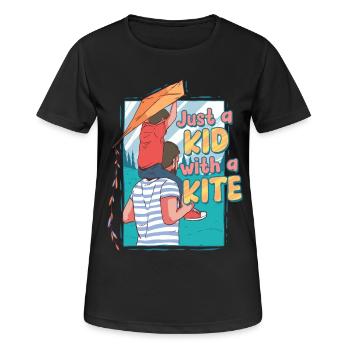 Cerf-volant volant - T-shirt respirant Femme - noir - Devant - AI Model Female 172 light (172cm)