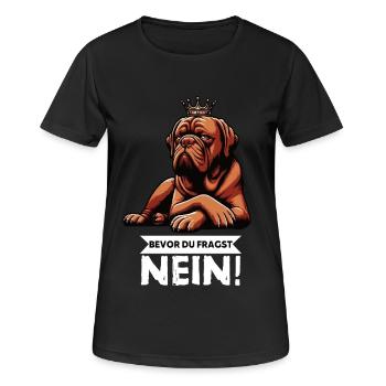 Avant que vous ne demandiez Bordeaux Grand Danois Bordeaux Bordeaux - T-shirt respirant Femme - noir - Devant - AI Model Female 172 light (172cm)