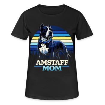 Maman du Staffordshire Terrier Américain - T-shirt respirant Femme - noir - Devant - AI Model Female 172 light (172cm)