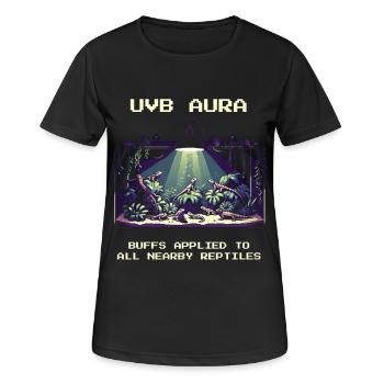 UVB-Aura aktiv | Terrarium Licht Reptilien - Frauen T-Shirt atmungsaktiv - Schwarz - Vorne - AI Model Female 172 light (172cm)
