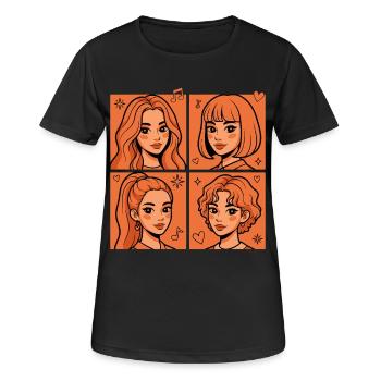 Kpop Pop Coréenne Pop Adoration de groupes féminins coréens mignons - T-shirt respirant Femme - noir - Devant - AI Model Female 172 light (172cm)