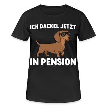 Pensionär Ich dackel jetzt in Pension - Frauen T-Shirt atmungsaktiv - Schwarz - Vorne - AI Model Female 172 light (172cm)