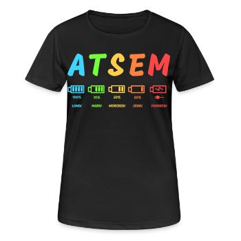 Atsem, end-of-year kindergarten, teacher - Women's Breathable T-Shirt - black - Front - AI Model Female 172 light (172cm)